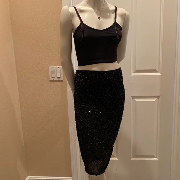 Alice + Olivia Black Ramos Embellished Skirt - Picture 3 of 8